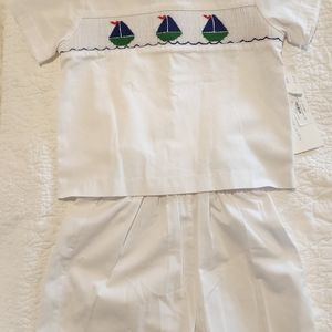 Boy's smocked shirt and shorts